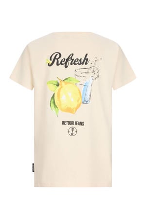 T-shirt met backprint ecru