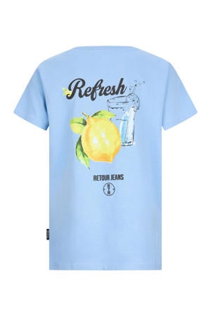 T-shirt met backprint lichtblauw