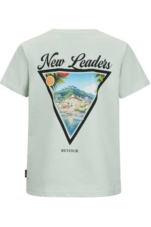 T-shirt met backprint mintgroen