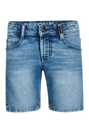 regular waist short medium blue denim