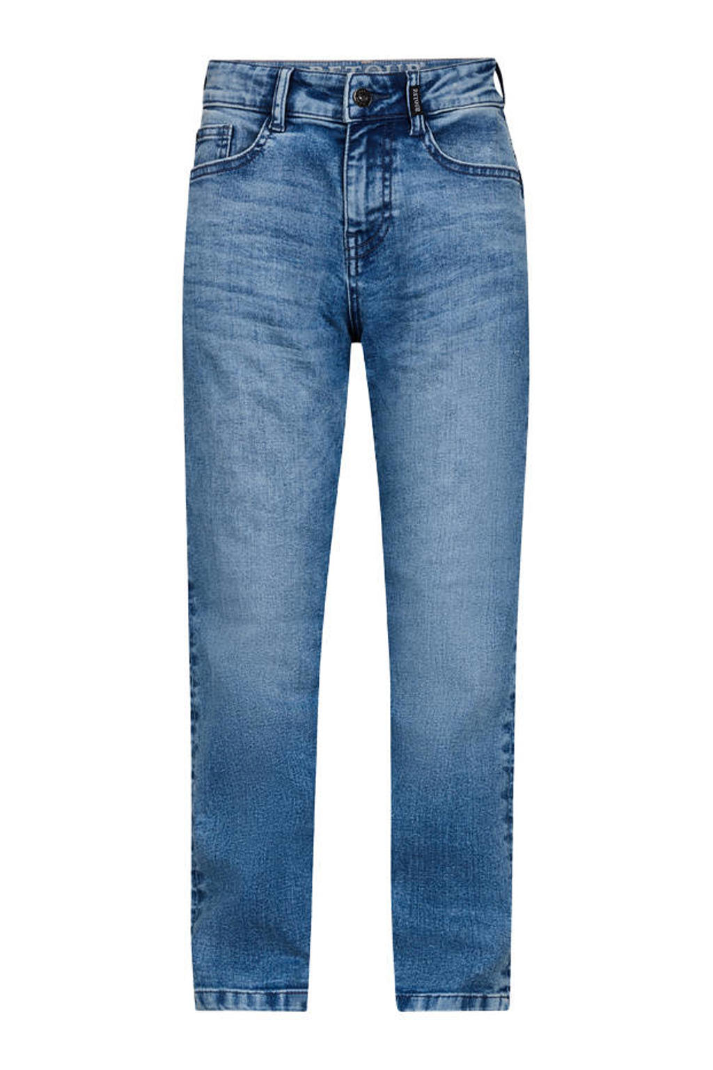 Medium blue denim jongens Retour Jeans Yari loose fit jeans van stretchdenim met relaxed en effen