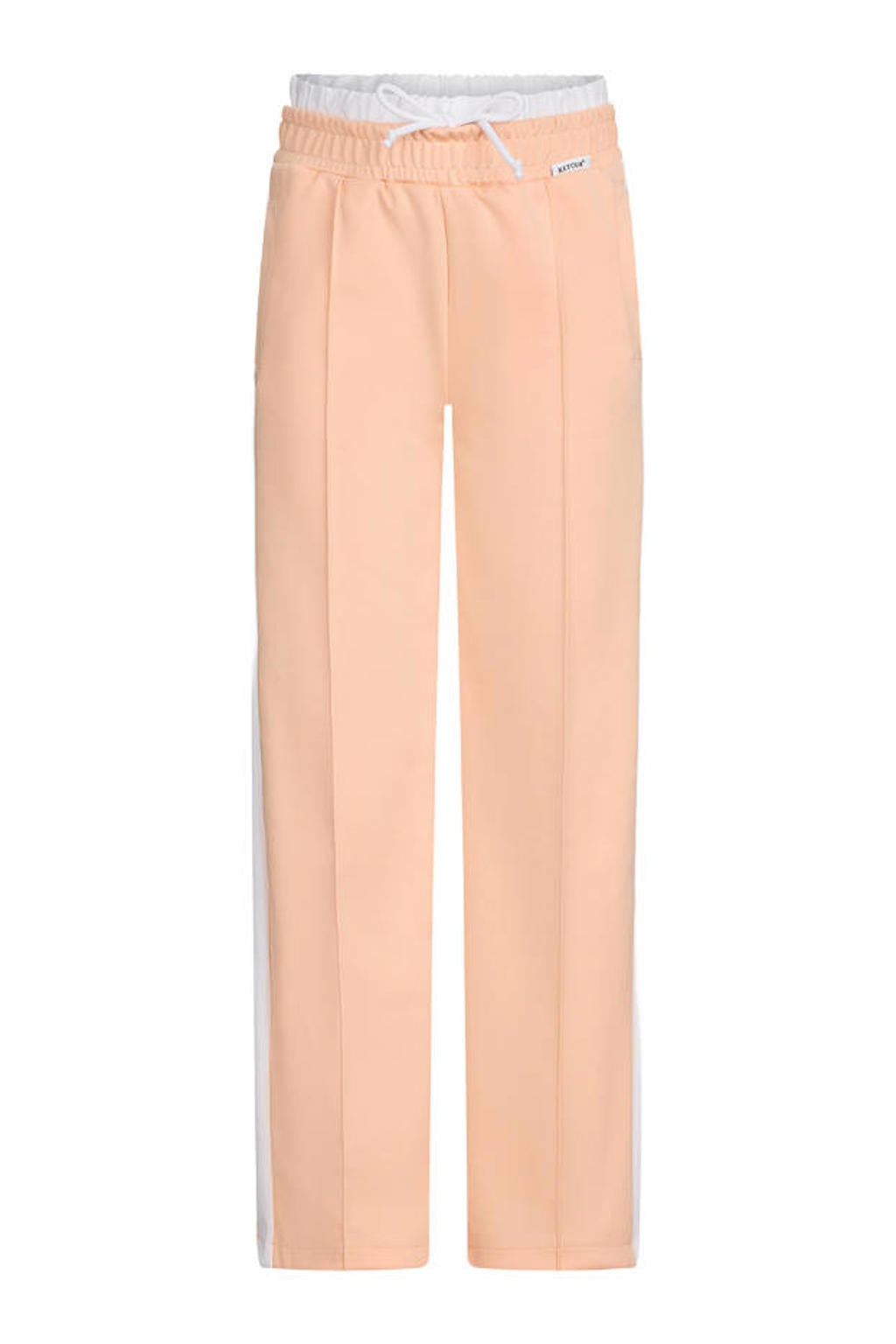 Lichtoranje en witte meisjes Retour Jeans wide leg regular waist casual broek van katoen