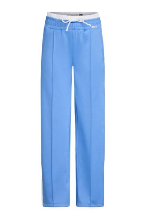 wide leg regular waist casual broek blauw