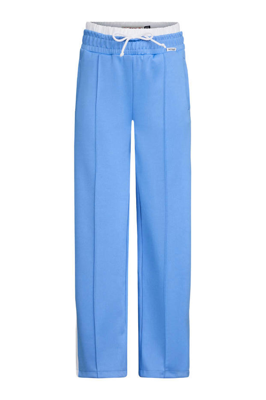 Lichtblauw en witte meisjes Retour Jeans wide leg regular waist casual broek van katoen