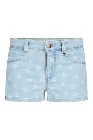 regular waist short light blue denim