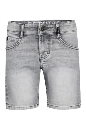 regular waist short grey denim