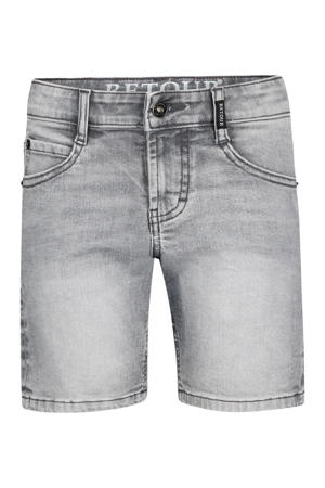 regular waist short grey denim