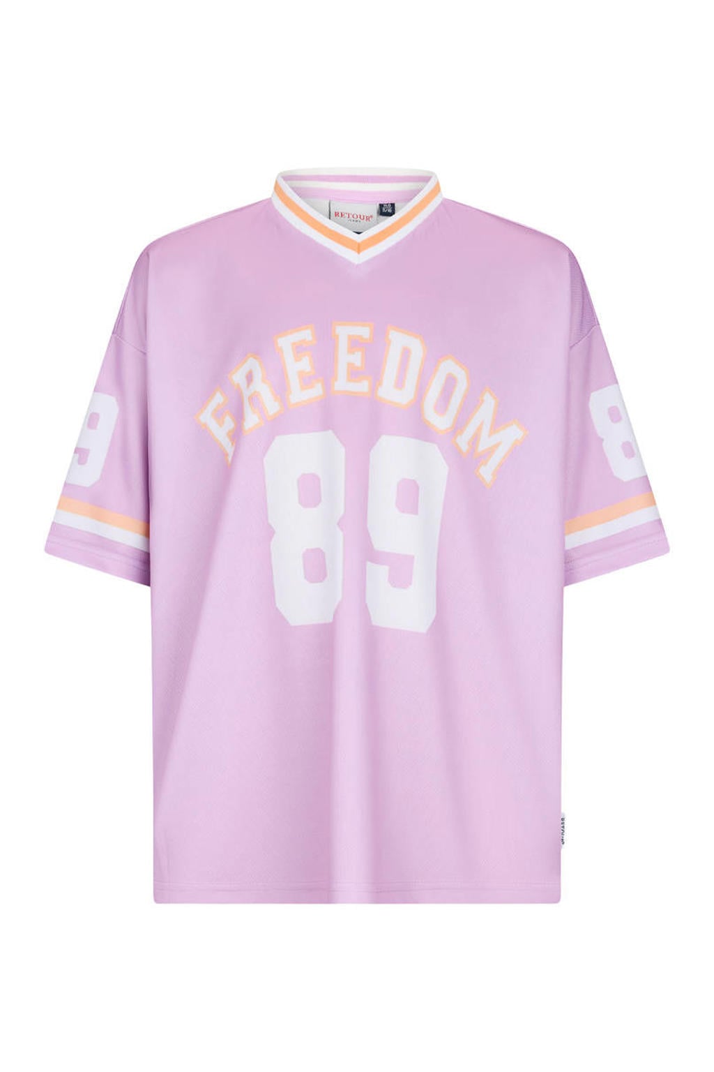 Lilakleurige meisjes Retour Jeans T-shirt van polyester met printopdruk, korte mouwen en V-hals