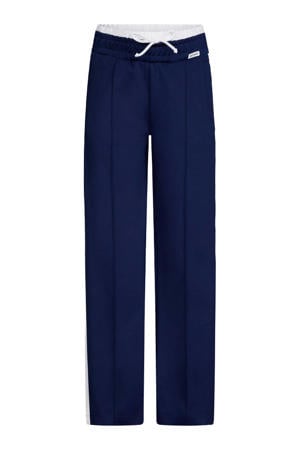 wide leg regular waist casual broek donkerblauw