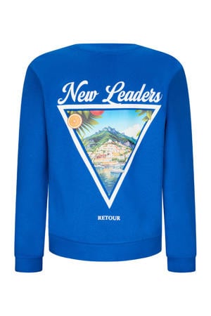 sweater met backprint blauw