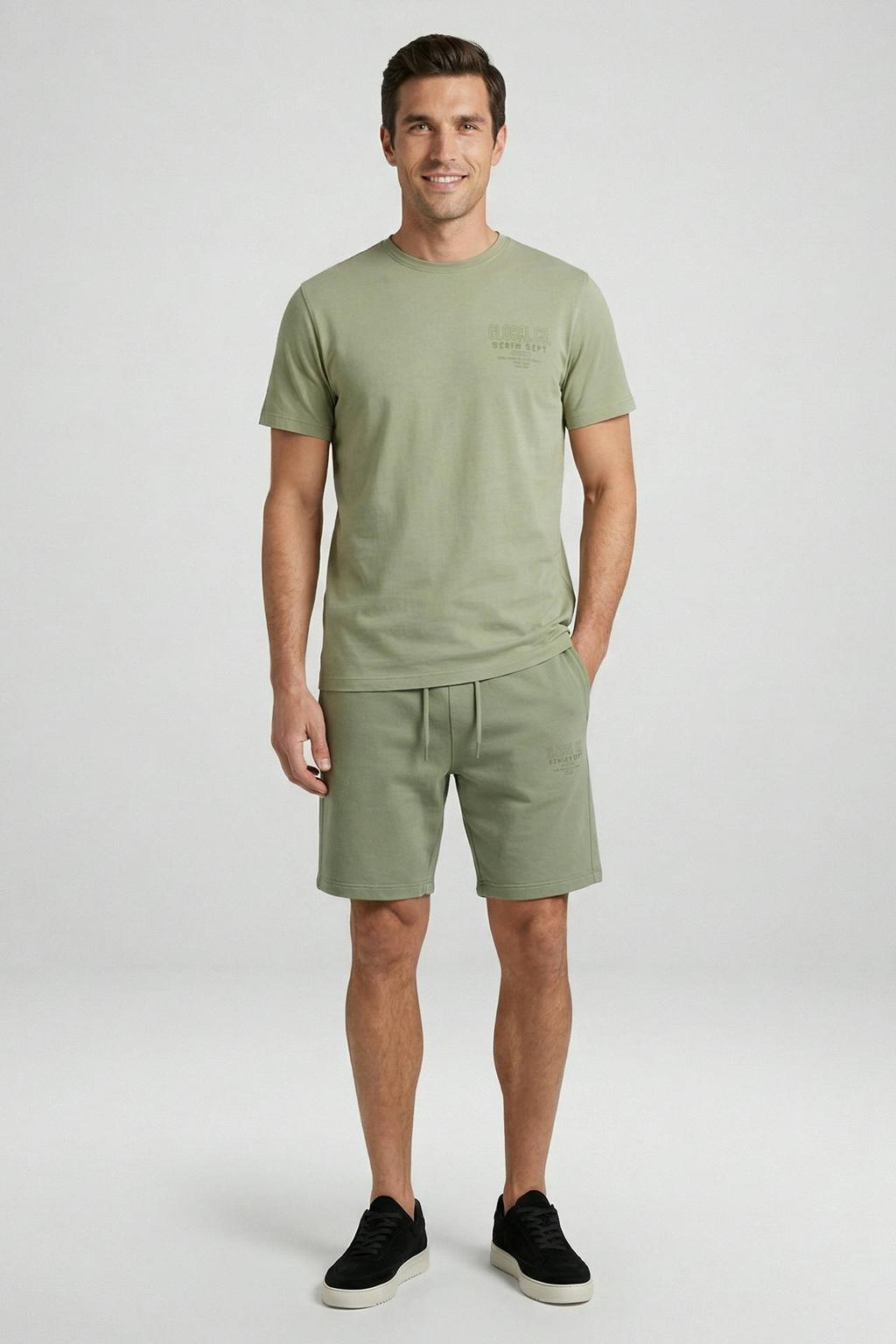 Groene heren Cars regular T-shirt van katoen met backprint, korte mouwen en ronde hals