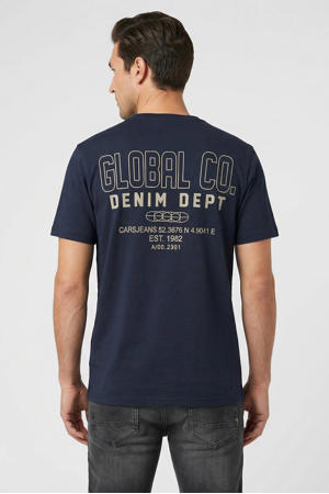 regular T-shirt met backprint antraciet