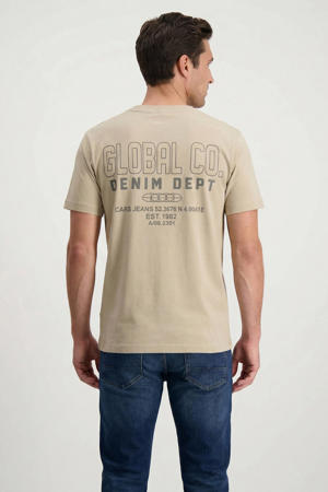 regular T-shirt met backprint zand