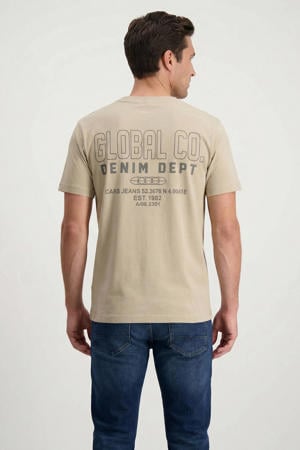regular T-shirt met backprint zand