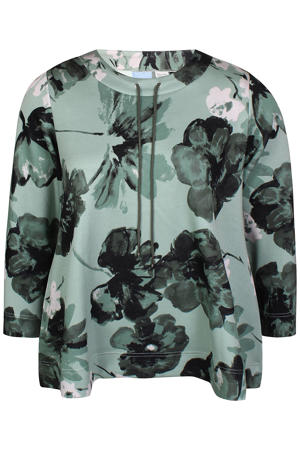 gebloemde pullover ecru
