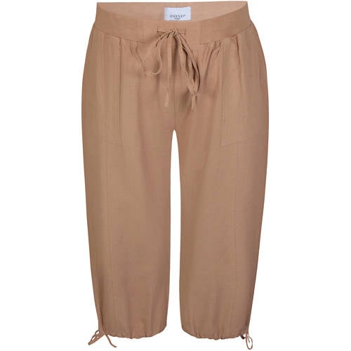 Zhenzi straight regular waist broek camel afbeelding