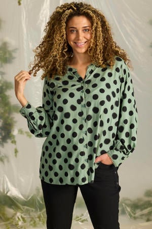 blouse met stippen groen