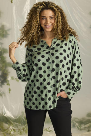 blouse met stippen groen