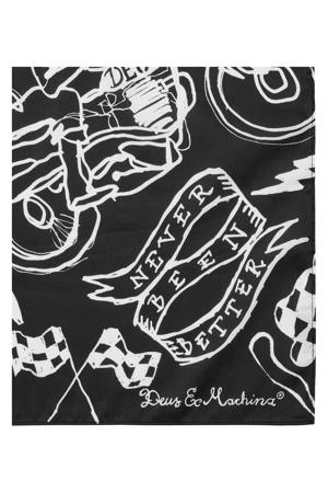 bandana met all over print Doodle zwart