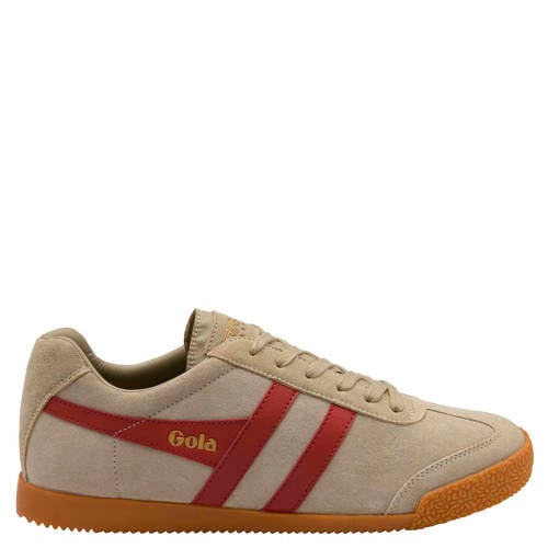 Gola Harrier suède sneakers beige/rood afbeelding