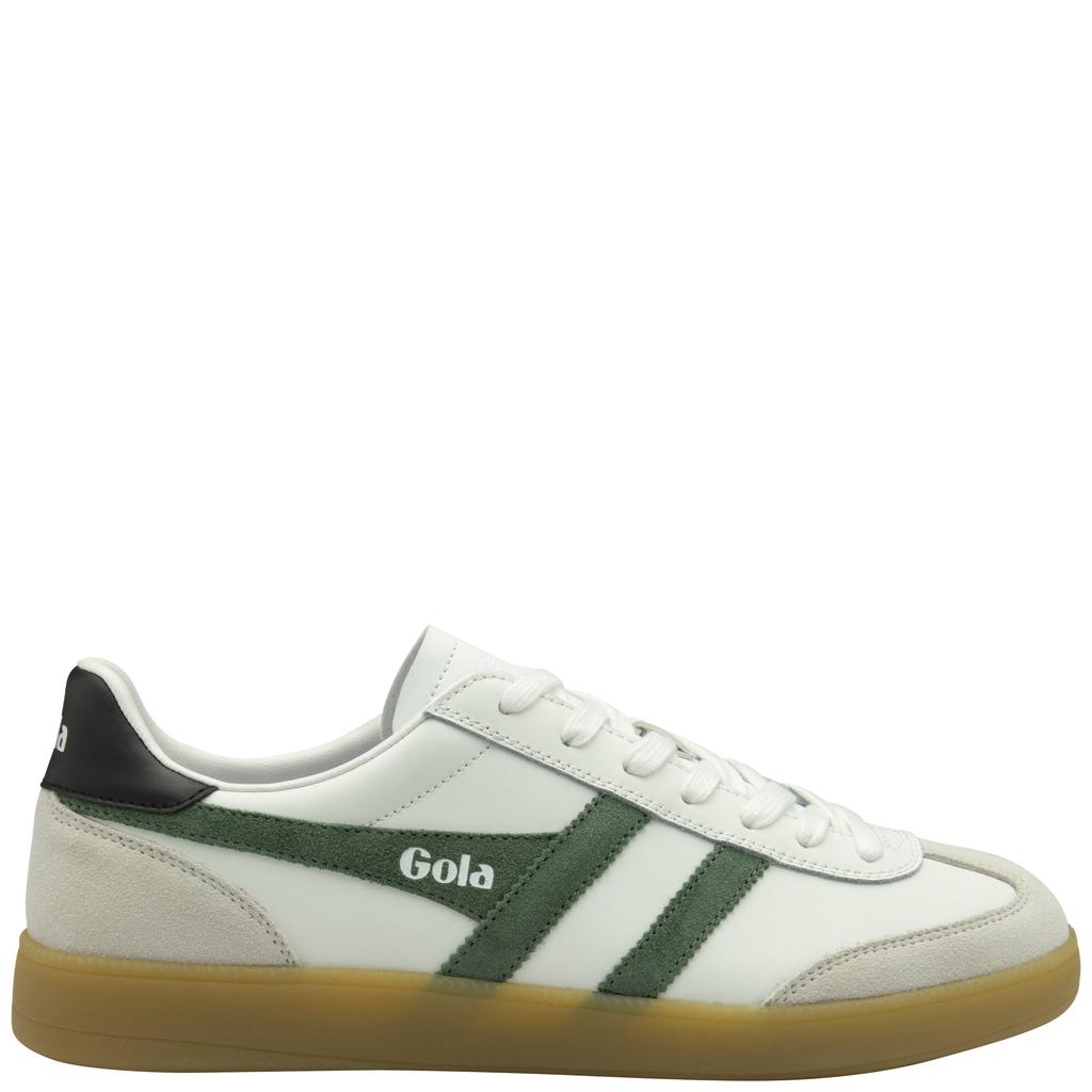 Wit en groene heren Gola Viper leren sneakers met veters