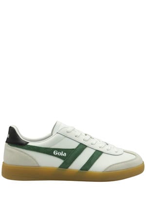 Viper leren sneakers wit/groen
