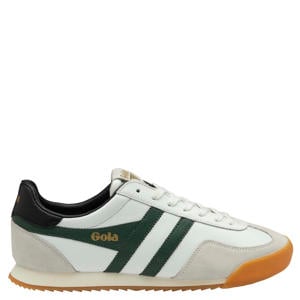 Europa leren sneakers wit/donkergroen