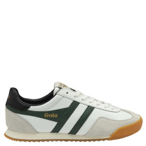 Europa leren sneakers wit/donkergroen