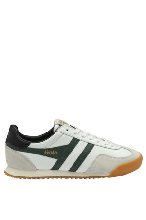 Europa leren sneakers wit/donkergroen