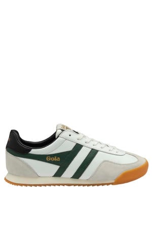 Europa leren sneakers wit/donkergroen