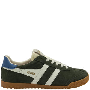 Elan suède sneakers donkergroen/wit