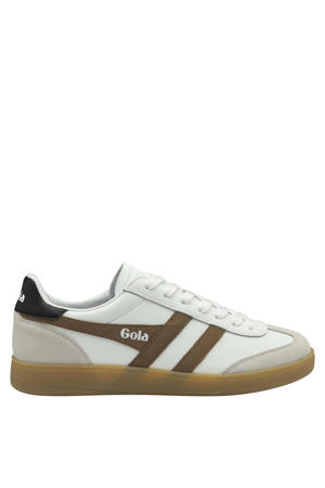 Viper leren sneakers wit/camel