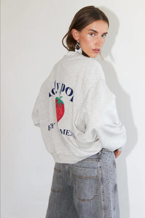 sweater met backprint grijs
