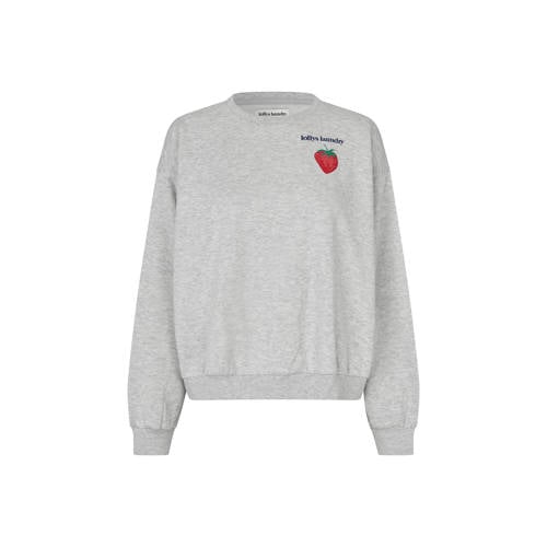 Lollys Laundry sweater met backprint grijs afbeelding
