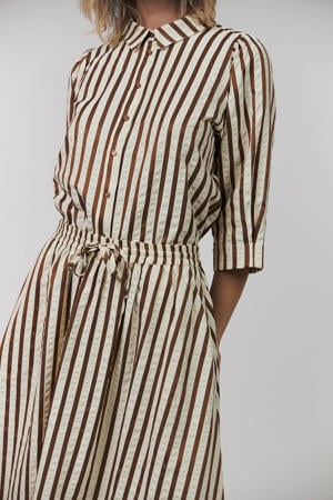 gestreepte blouse bruin