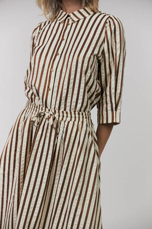 gestreepte blouse bruin