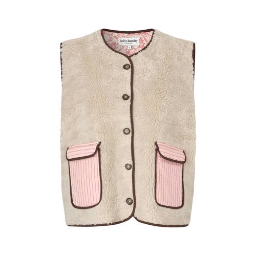 Lollys Laundry gilet met backprint beige afbeelding