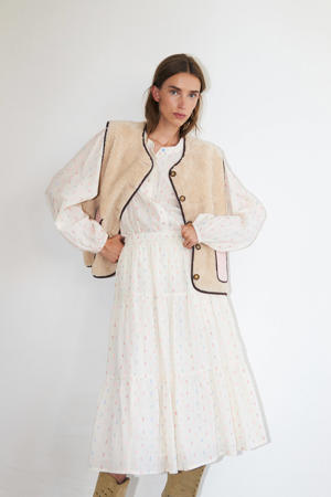 gilet met backprint beige
