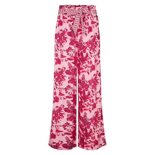 Lollys Laundry wide leg high waist broek roze afbeelding