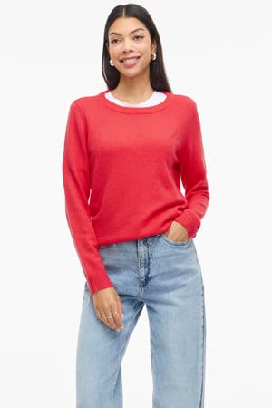trui gebreid koraalrood