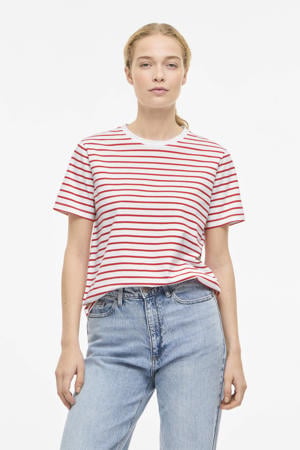 gestreepte T-shirt wit