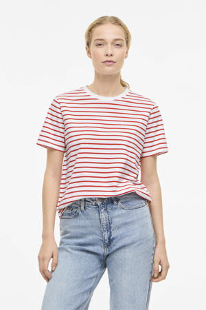 gestreepte T-shirt wit