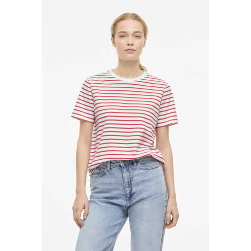 VILA gestreepte T-shirt wit afbeelding