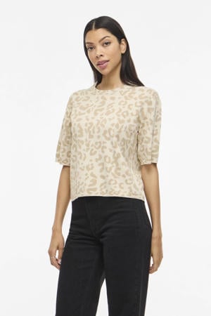top met panterprint ecru