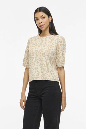 top met panterprint ecru