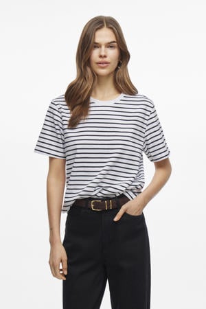 gestreepte T-shirt wit