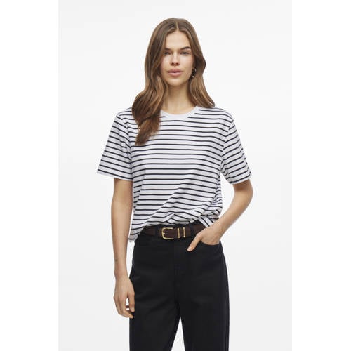 VILA gestreepte T-shirt wit afbeelding