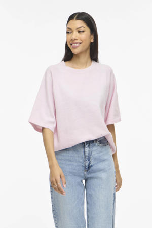 top lichtroze gebreid