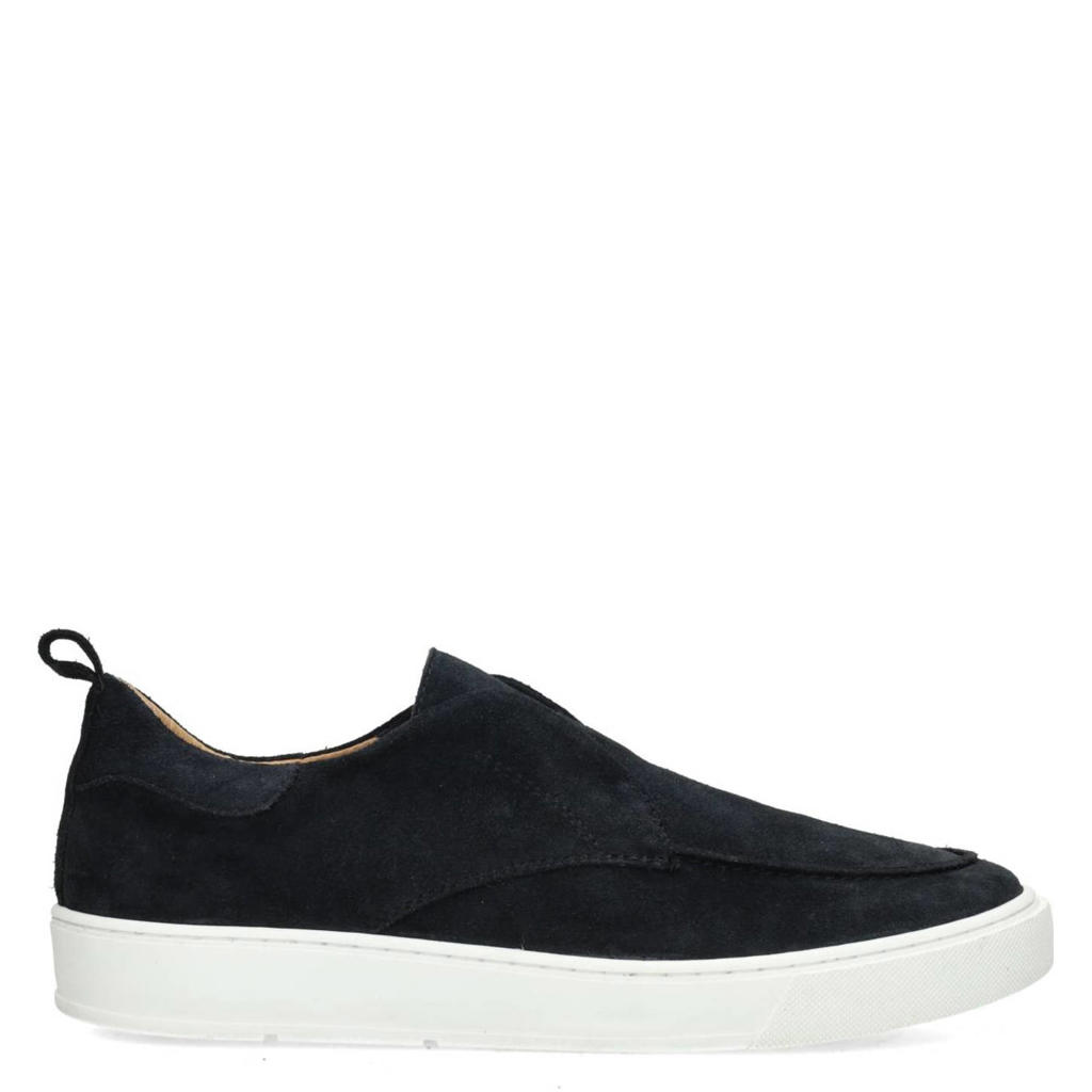Donkerblauwe heren PS Poelman Gregory suède loafers