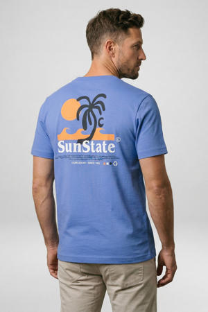regular T-shirt met backprint lavendel